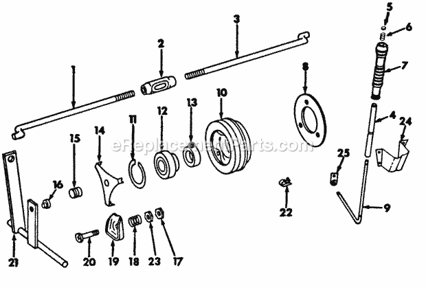 Engine Driven Power Take-Off Diagram and Parts List for 127 2050040U Cub Cadet Lawn Tractor